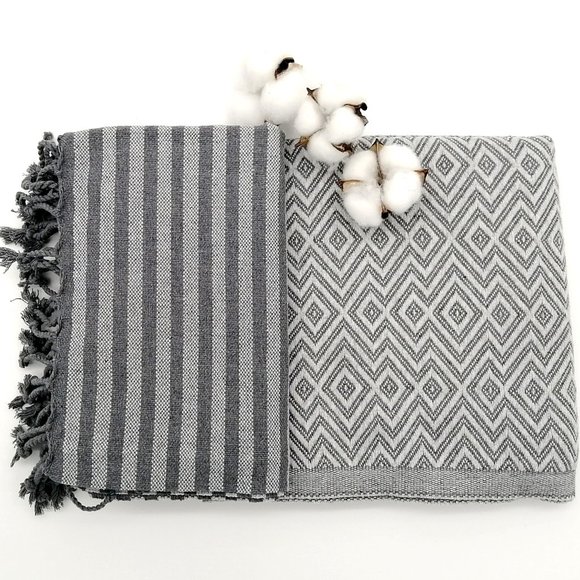 Bath Turkish Towel / Pool Beach Multipurpose Peshtemal Blue - Picture 9 of 9